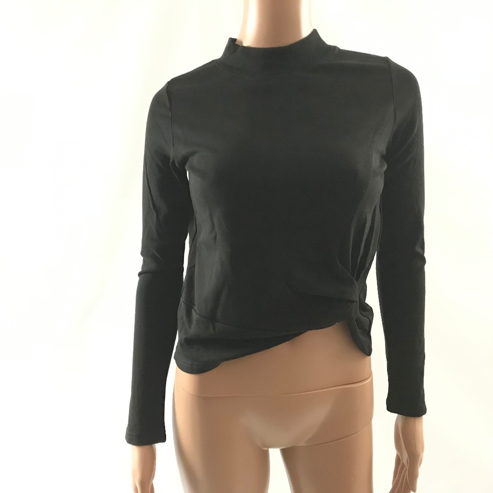 Two Twin Style Women's Sweater Twist Front Black